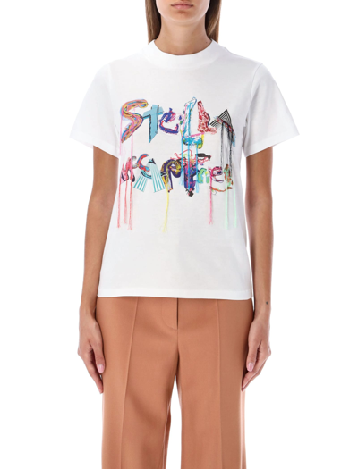 Shop Stella Mccartney Collage Logo T-shirt In Pure White