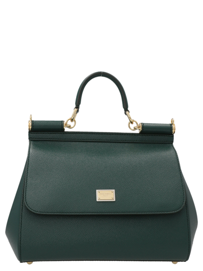 Shop Dolce & Gabbana Sicily Midi Handbag In Green