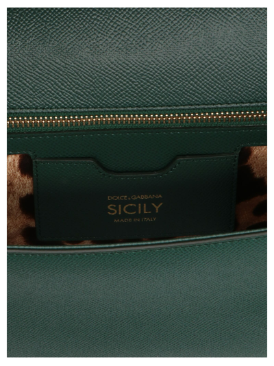 Shop Dolce & Gabbana Sicily Midi Handbag In Green