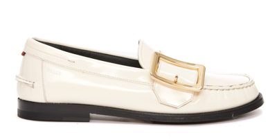 Shop Bally Calya Loafers In White