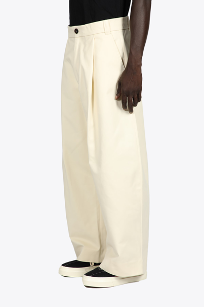 Studio Nicholson Deep Pleat Volume Trouser Cream Cotton Volume