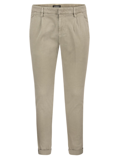 Shop Dondup Gaubert Pinces Slim Trousers In Beige