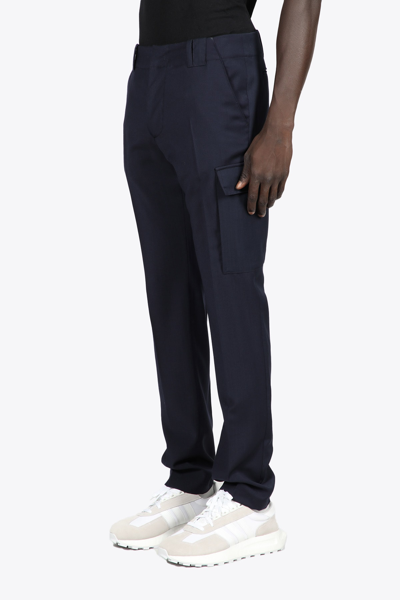 Shop Mauro Grifoni Pantalone Tasconi Navy Blu Tailored Cargo Pant