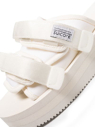 Shop Suicoke Moto Webbing Double-strap Sandals In White