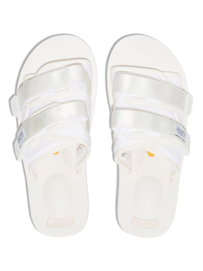 Shop Suicoke Moto Webbing Double-strap Sandals In White