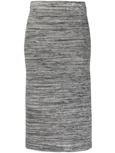 Shop Proenza Schouler White Label Marl Knit Midi Skirt In Grey