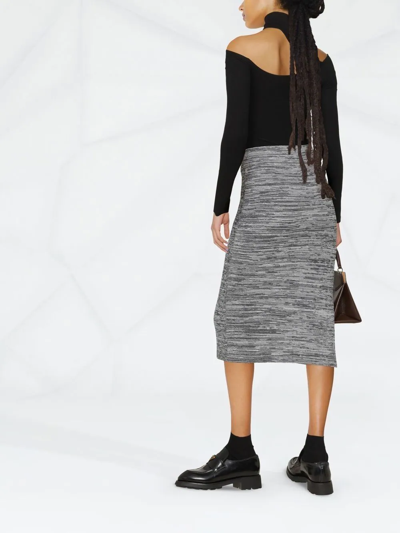 Shop Proenza Schouler White Label Marl Knit Midi Skirt In Grey