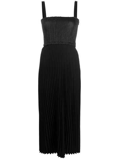 Shop Proenza Schouler White Label Square-neck Sleeveless Dress In Black