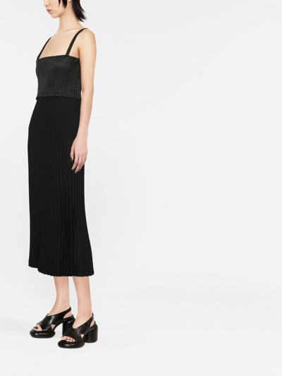 Shop Proenza Schouler White Label Square-neck Sleeveless Dress In Black