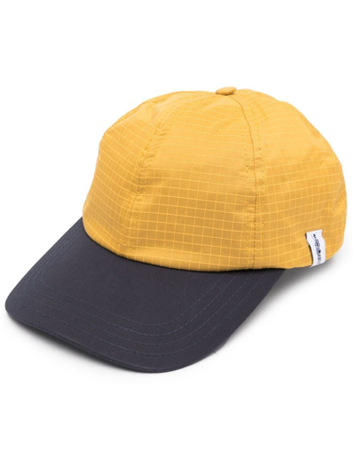Shop Mackintosh Tipping Panelled Raintec Baseball Cap In Yellow