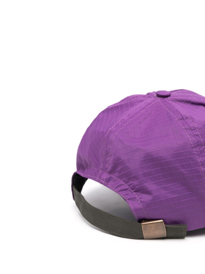 Shop Mackintosh Tipping Panelled Raintec Baseball Cap In Purple