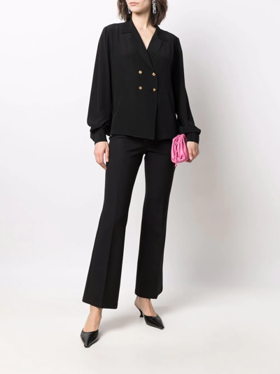 Giambattista Valli Peak-lapels Double-breasted Crepe Top In Black