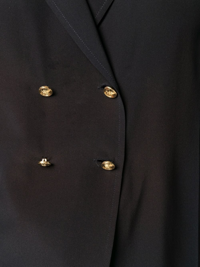 Giambattista Valli Peak-lapels Double-breasted Crepe Top In Black