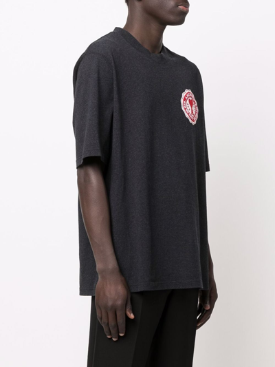 Shop Ami Alexandre Mattiussi Logo-print Short-sleeve T-shirt In Grey