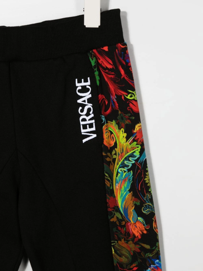 Shop Versace Barocco-print Track Pants In Black