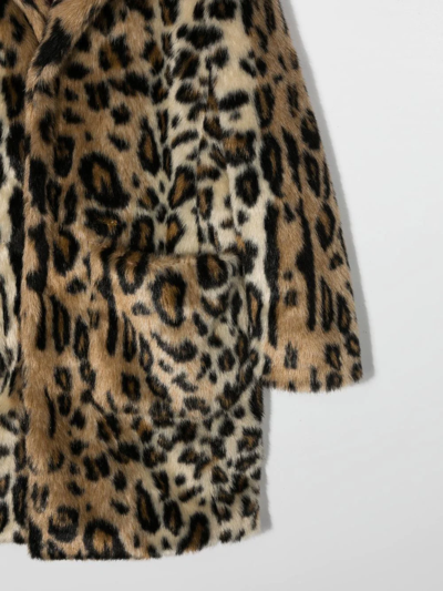 Shop Dsquared2 Leopard-print Faux-fur Coat In Neutrals