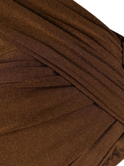 Noire Swimwear Ruched-detail Off-shoulder Bikini In Brown