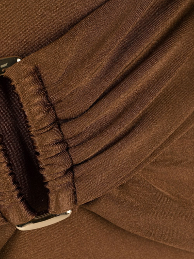 Noire Swimwear Ruched-detail Off-shoulder Bikini In Brown