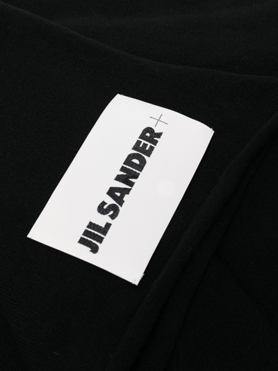 Shop Jil Sander Cashmere Logo-patch Scarf In Black