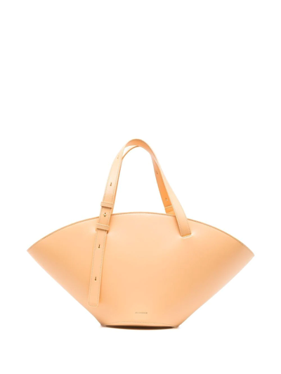 Jil Sander Small Sombrero Zip Leather Shoulder Bag In Peach | ModeSens