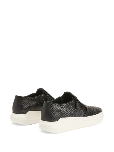 Shop Giuseppe Zanotti Conley Snakeskin-effect Slip-on Loafers In Black