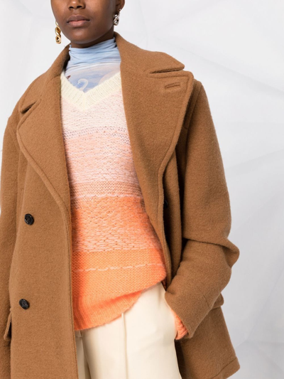 Marni Double-breasted Short Coat In Brown