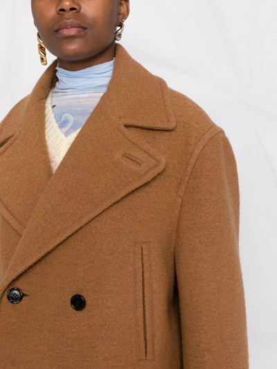 Marni Double-breasted Short Coat In Brown