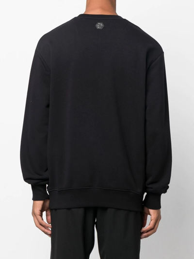 Philipp Plein Skull-print Crew Neck Sweatshirt In Black
