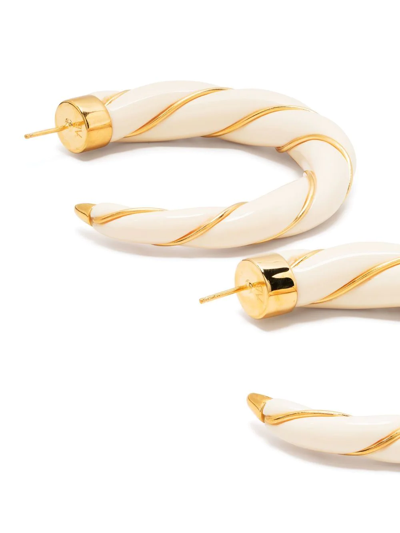 Shop Aurelie Bidermann Twist Gold-plated Hoop Earrings