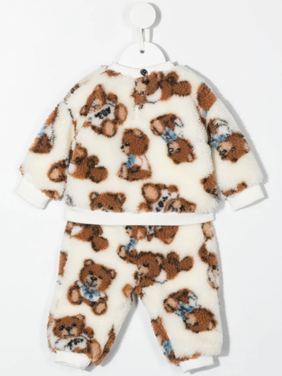 Shop Moschino Teddy-print Fleece Tracksuit In White