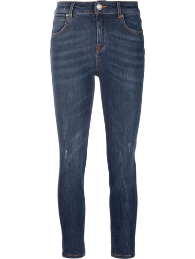 Shop Pinko Sabrina Distressed Skinny Jeans In Blue