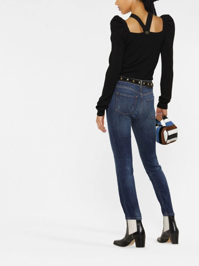 Shop Pinko Sabrina Distressed Skinny Jeans In Blue