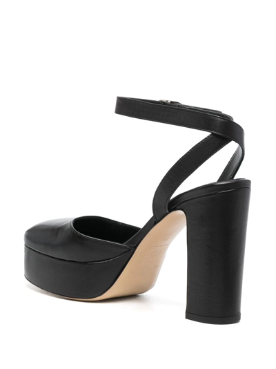 Shop P.a.r.o.s.h Leather 115mm Block Heels In Black
