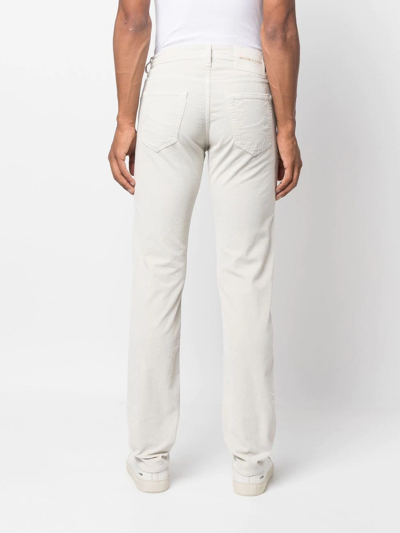 Jacob Cohen Slim-cut Cotton-blend Trousers In Neutrals