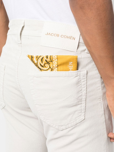 Jacob Cohen Slim-cut Cotton-blend Trousers In Neutrals