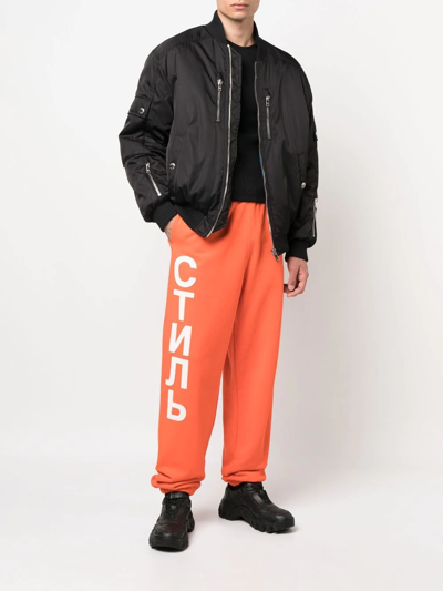 Shop Heron Preston Logo-print Track Pants In Orange