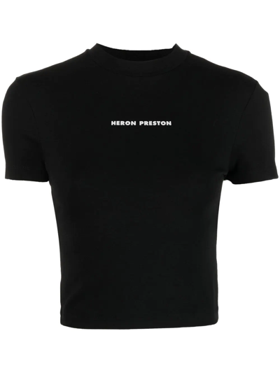 Heron Preston Logo-print Slim-fit Stretch-cotton T-shirt In Black