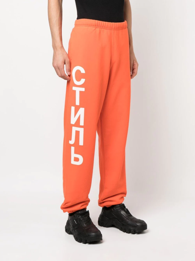 Heron Preston Logo-print Track Pants In Orange