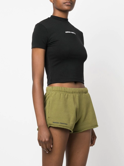 Heron Preston Logo-print Slim-fit Stretch-cotton T-shirt In Black