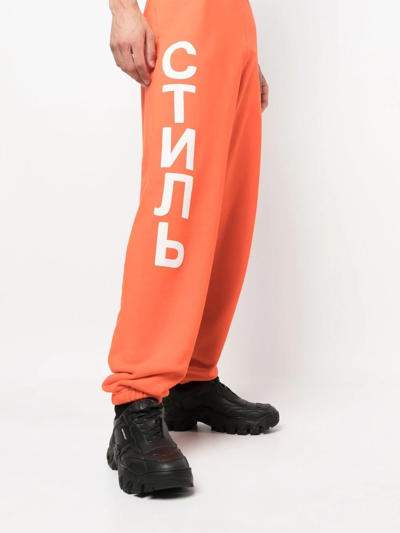 Heron Preston Logo-print Track Pants In Orange