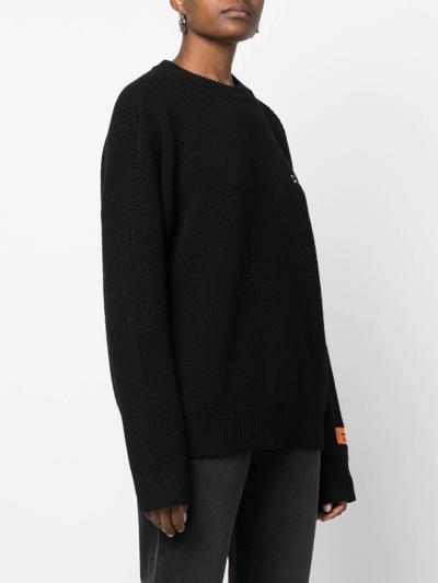 Shop Heron Preston Embroidered-logo Ribbed Jumper In Black