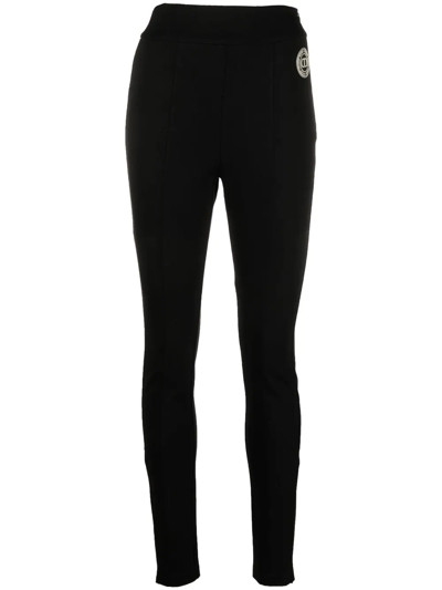 Shop Twinset Logo-patch Side-zipped Leggings In Black