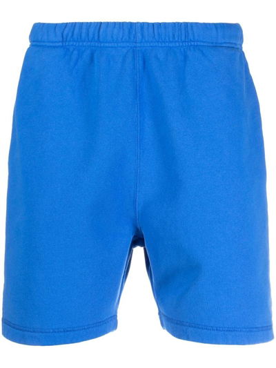 Shop Heron Preston Logo-patch Cotton Shorts In Blue