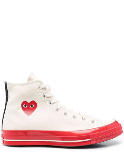 Comme Des Garçons Play Comme Des Garcons Play Play Converse Chuck Taylor  Canvas Sneakers In White | ModeSens