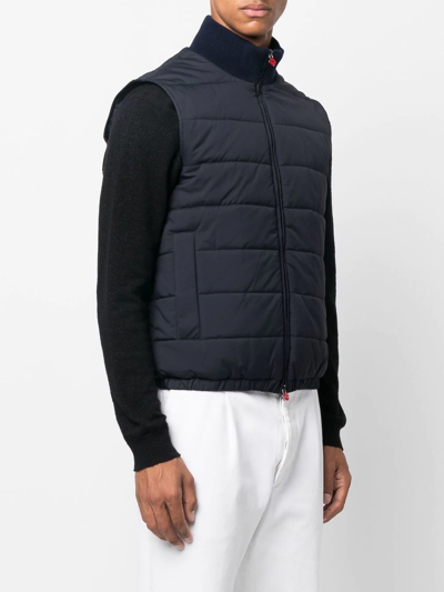 Shop Kiton Zip-up Padded Gilet In Blue