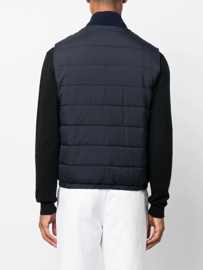 Shop Kiton Zip-up Padded Gilet In Blue