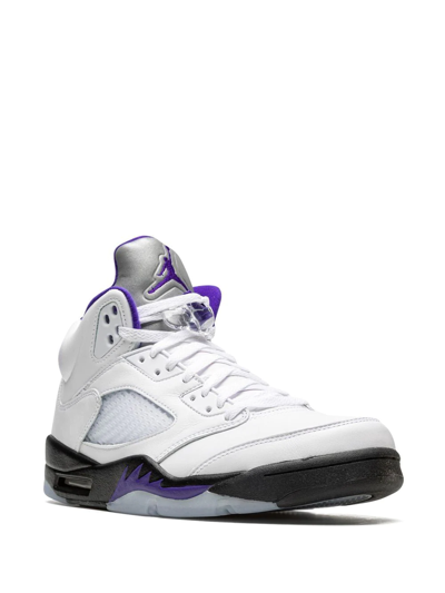 Shop Jordan Air  5 Retro Sneakers In White