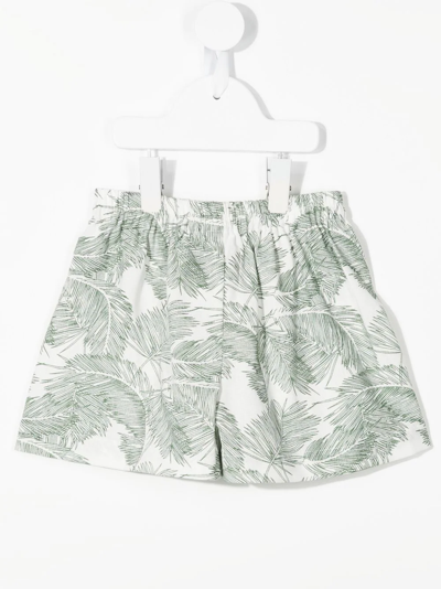 Shop Little Bambah Palm-print Linen Shorts In White