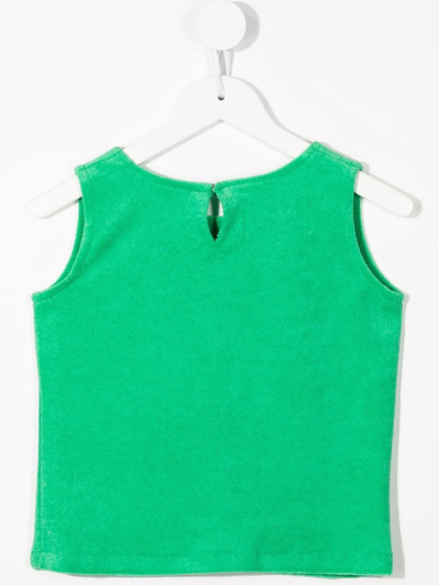 Shop Little Bambah Terry Cropped Tank Top In Green