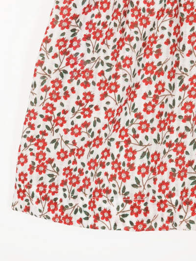 Shop Little Bambah Floral-print Flared Shorts In Red
